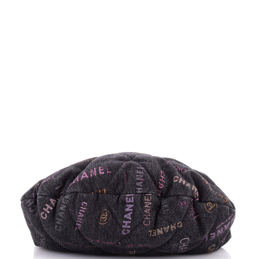 Denim Mood Hobo Logo Printed Quilted Denim Maxi