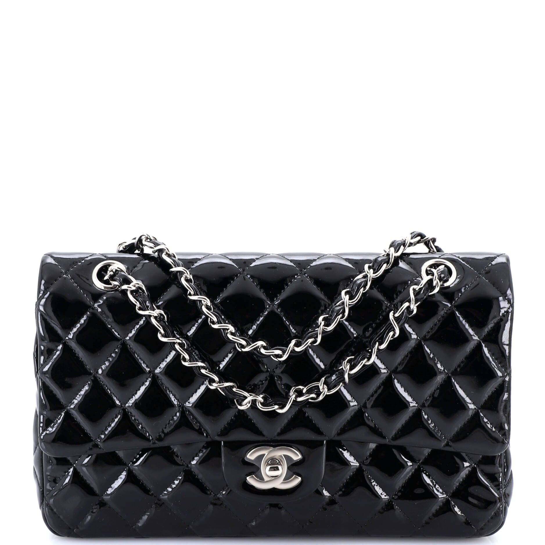 Classic Double Flap Bag Quilted Patent Medium