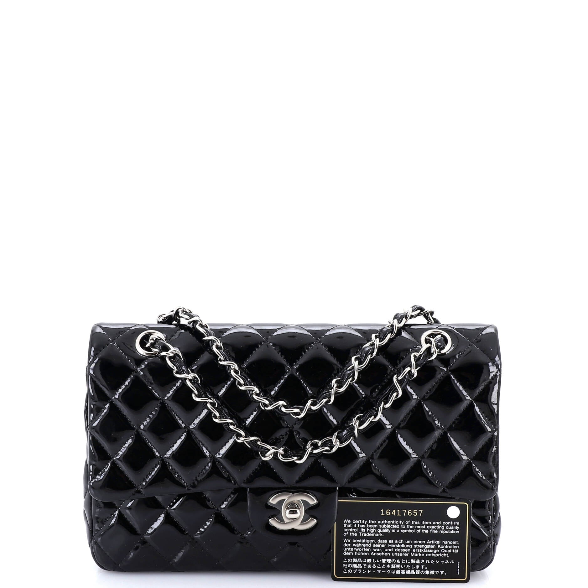 Classic Double Flap Bag Quilted Patent Medium