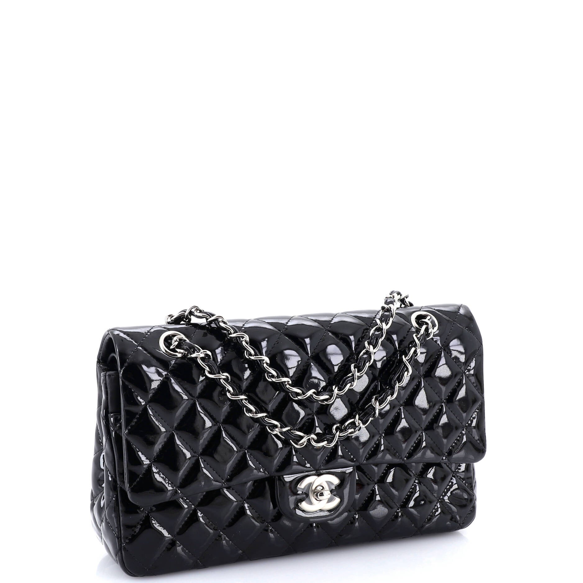 Classic Double Flap Bag Quilted Patent Medium