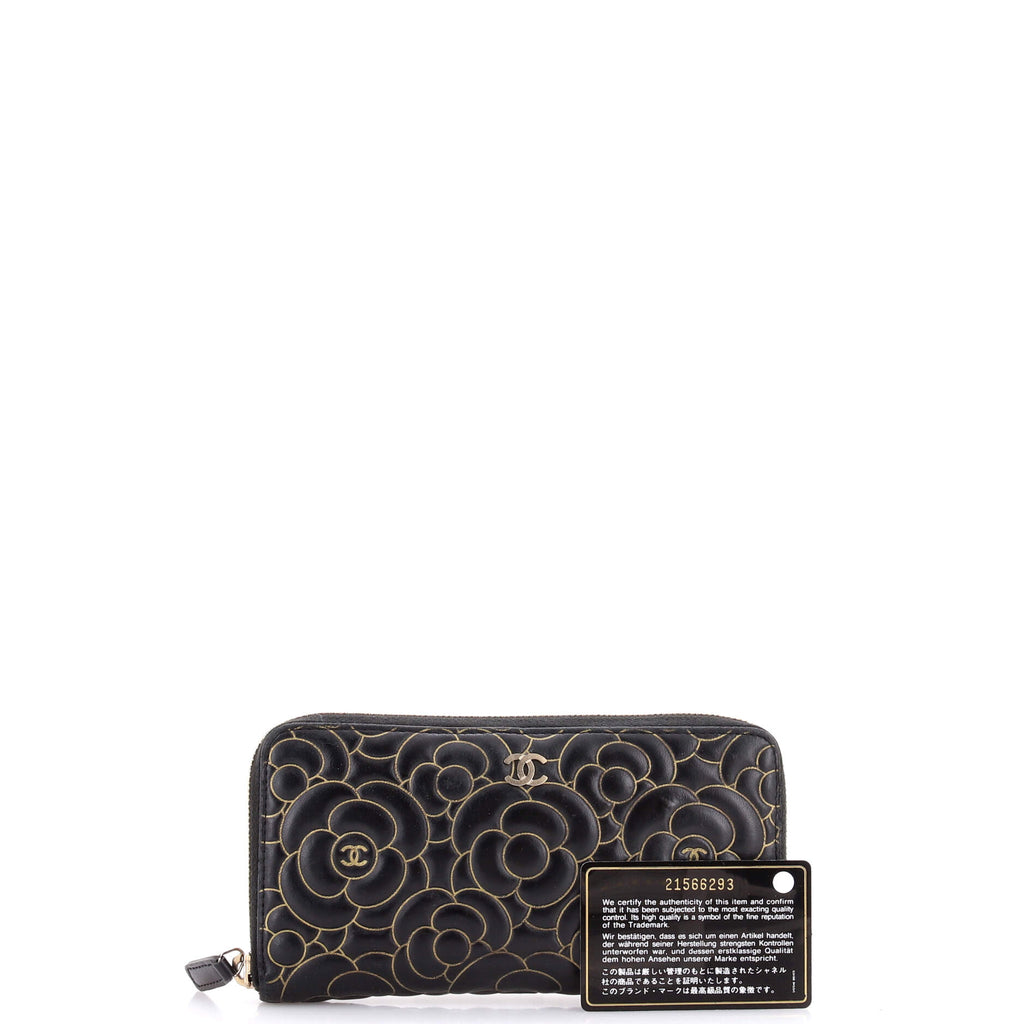 Zip Around Wallet Camellia Lambskin