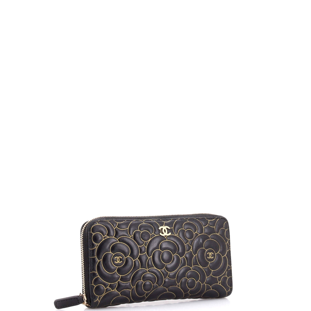 Zip Around Wallet Camellia Lambskin