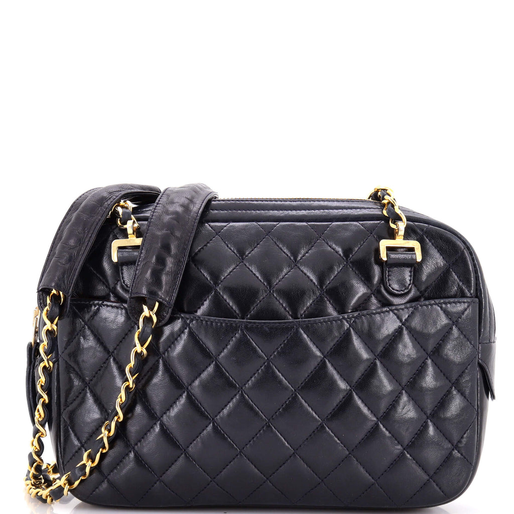 Vintage Front Pocket Camera Bag Quilted Lambskin Medium