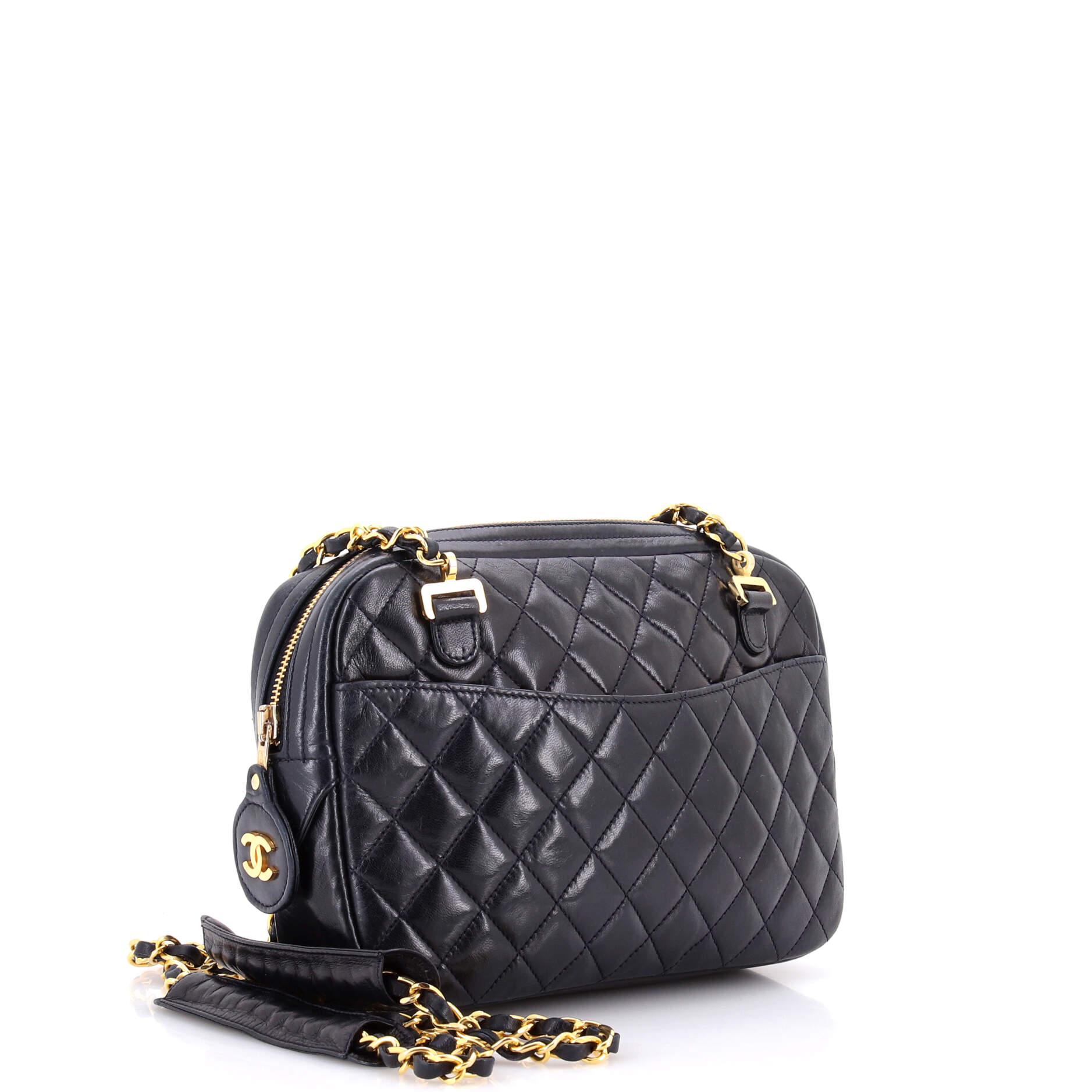 Vintage Front Pocket Camera Bag Quilted Lambskin Medium