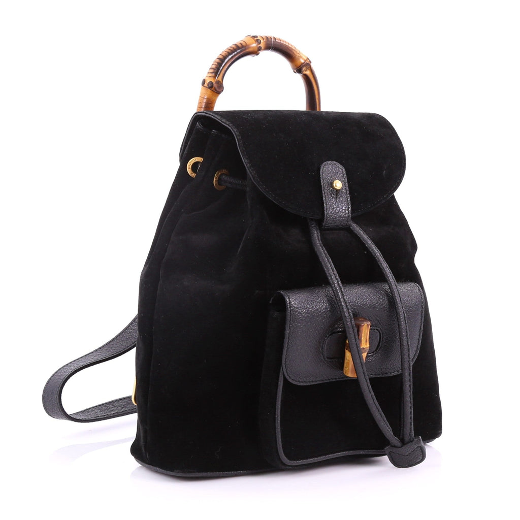 Vintage Bamboo Backpack Suede Mini