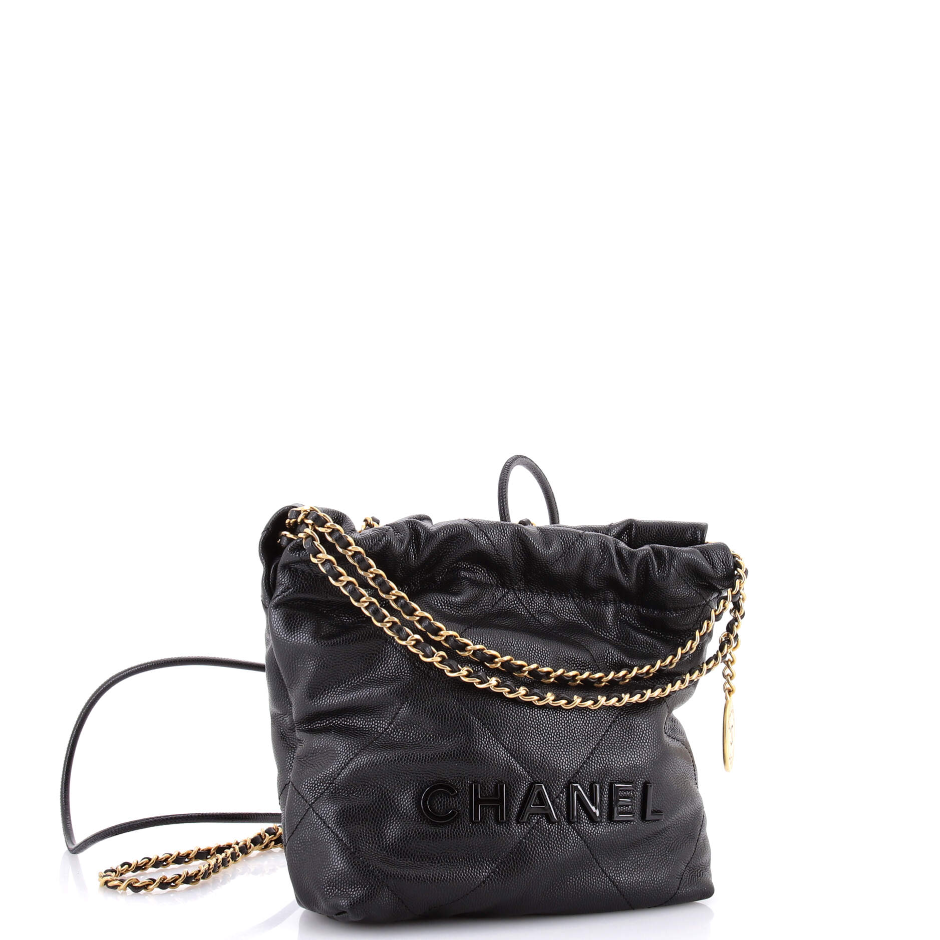 22 Chain Hobo Quilted Caviar Mini