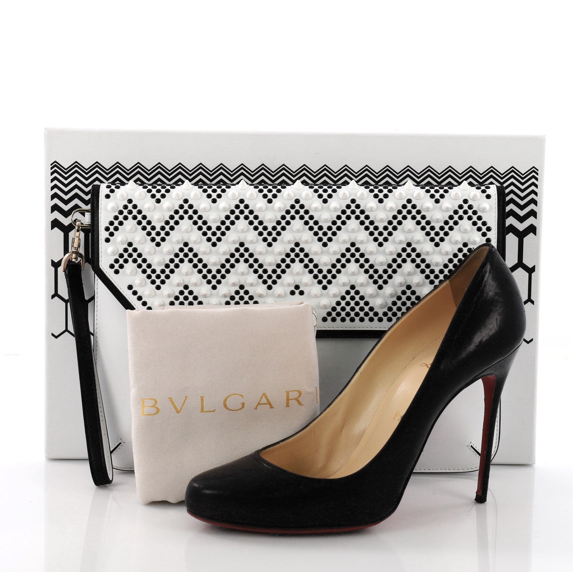 Serpenti Forever Clutch Studded Leather Medium