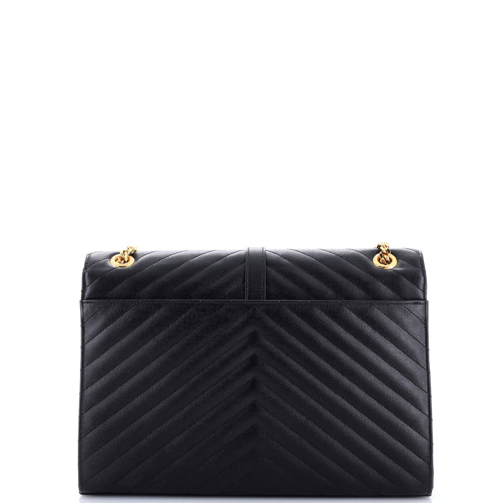 Classic Monogram Envelope Satchel Matelasse Chevron Leather Large