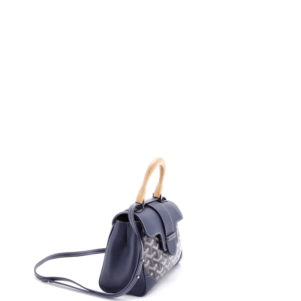 Saigon Top Handle Bag Coated Canvas with Leather Mini