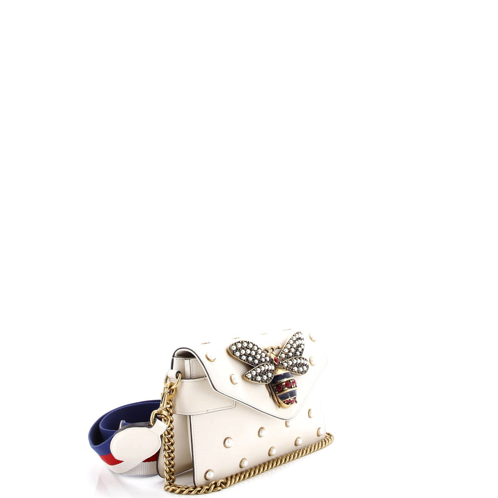 Broadway Pearly Bee Shoulder Bag Embellished Leather Mini