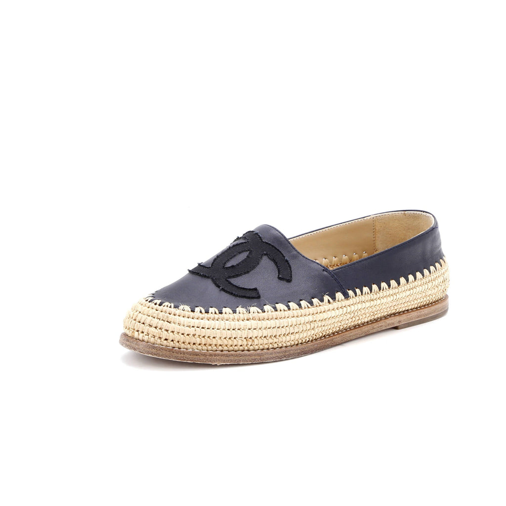 Women's CC Espadrilles Leather and Raffia