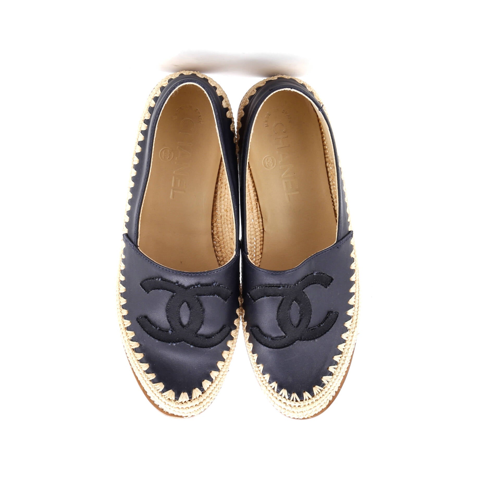 Women's CC Espadrilles Leather and Raffia