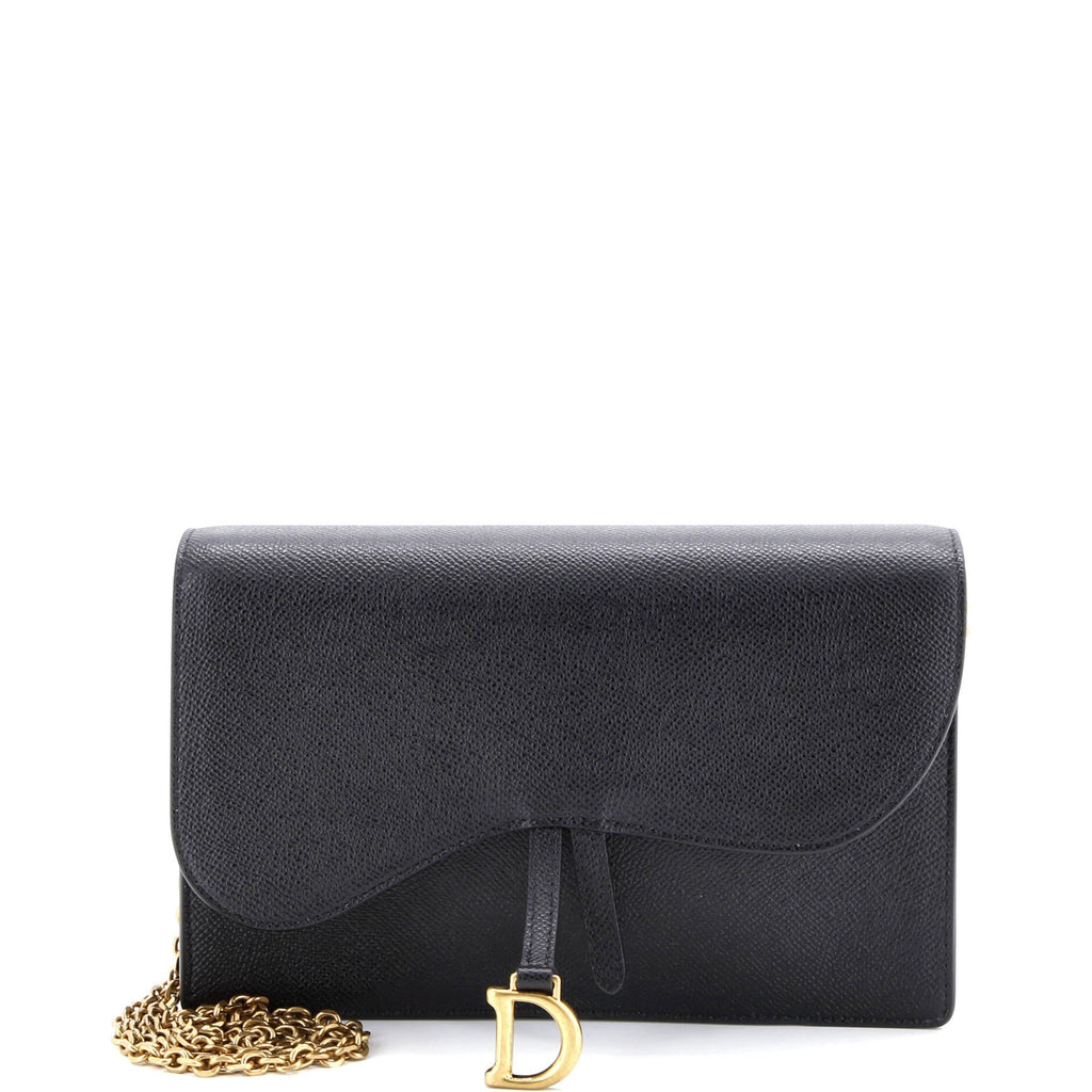 Saddle Chain Clutch Leather