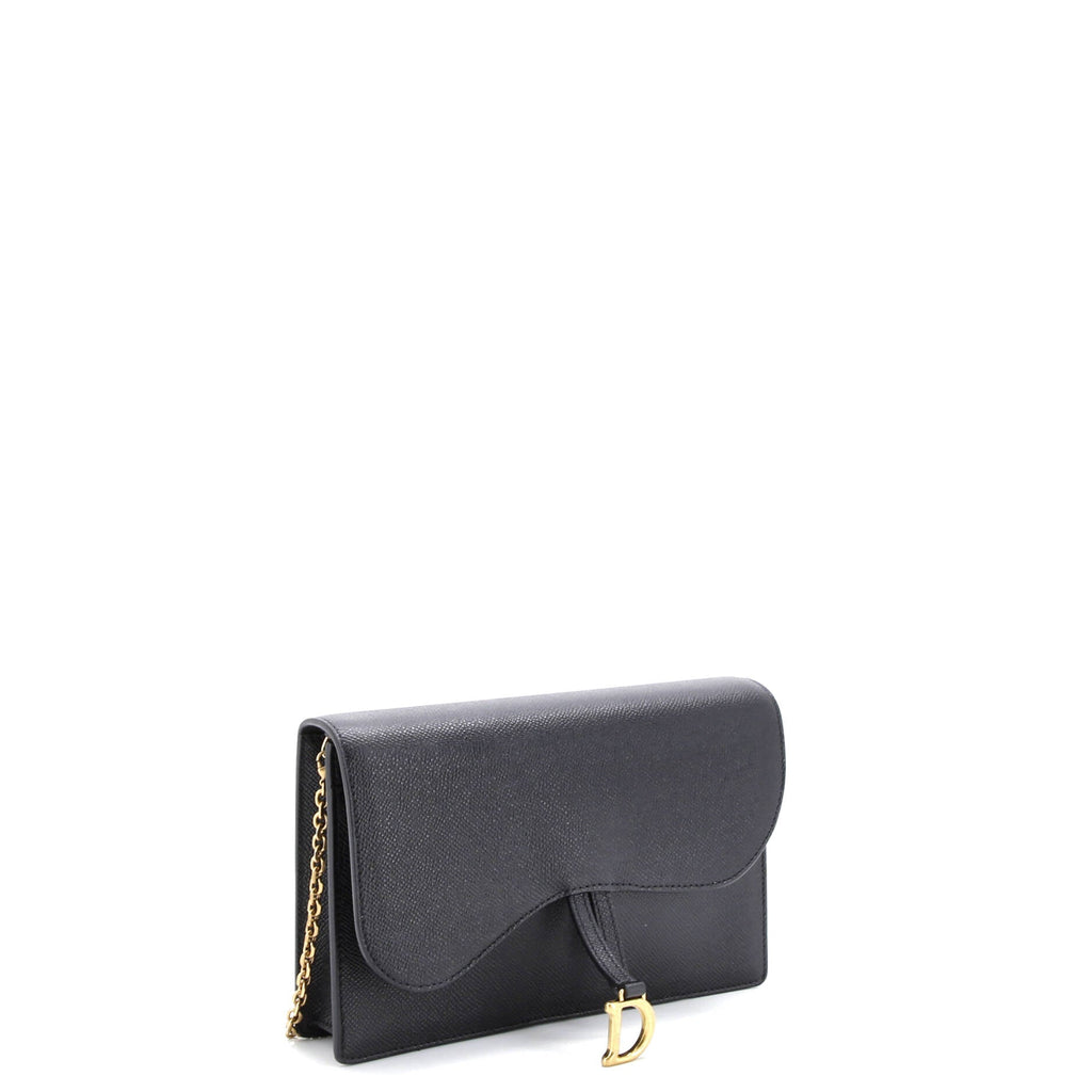 Saddle Chain Clutch Leather