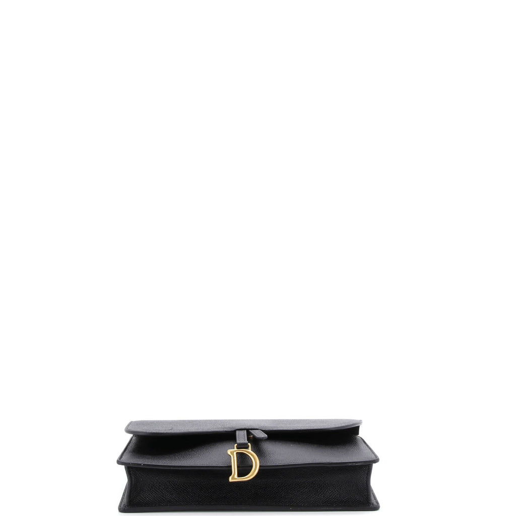 Saddle Chain Clutch Leather