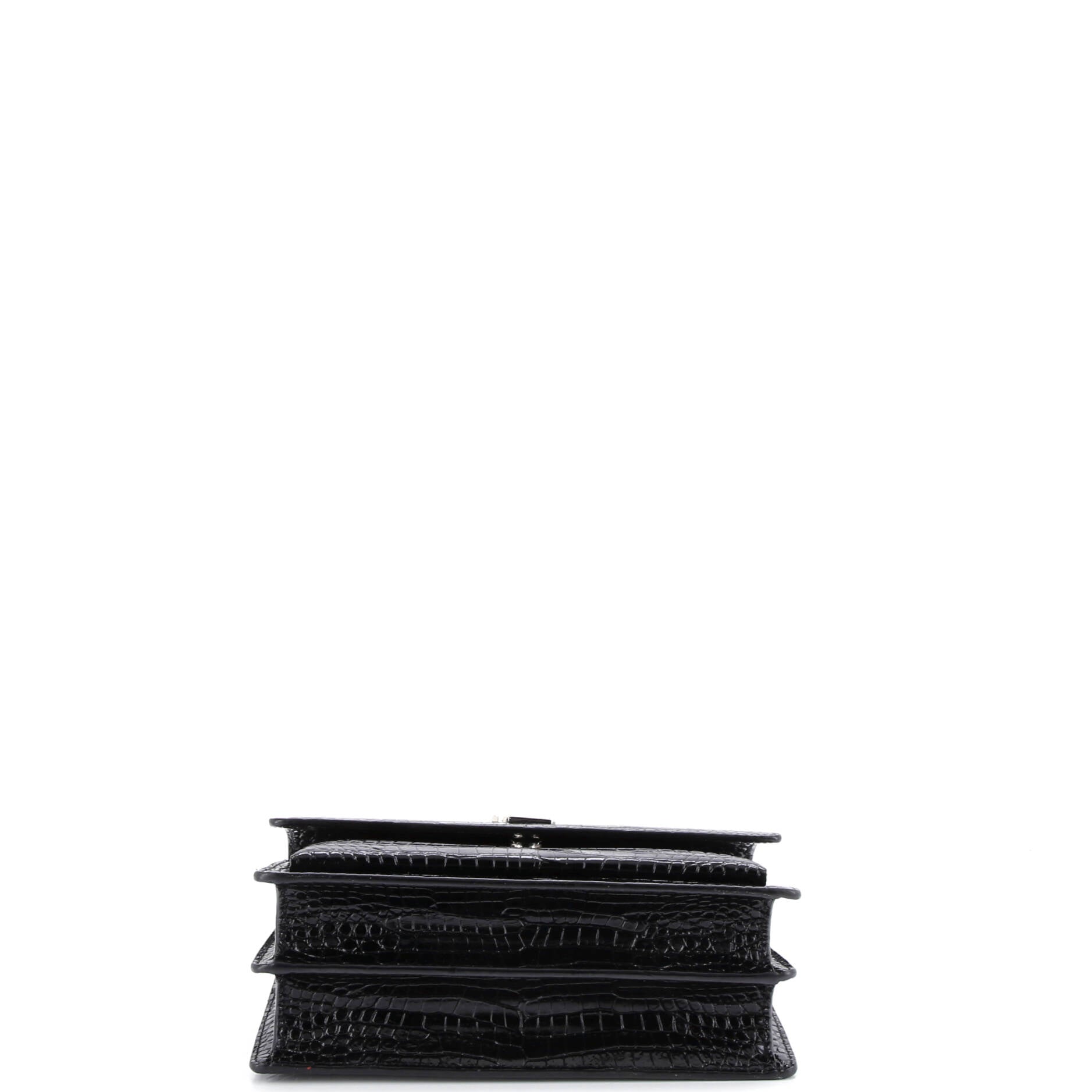 Sunset Crossbody Bag Crocodile Embossed Leather Medium