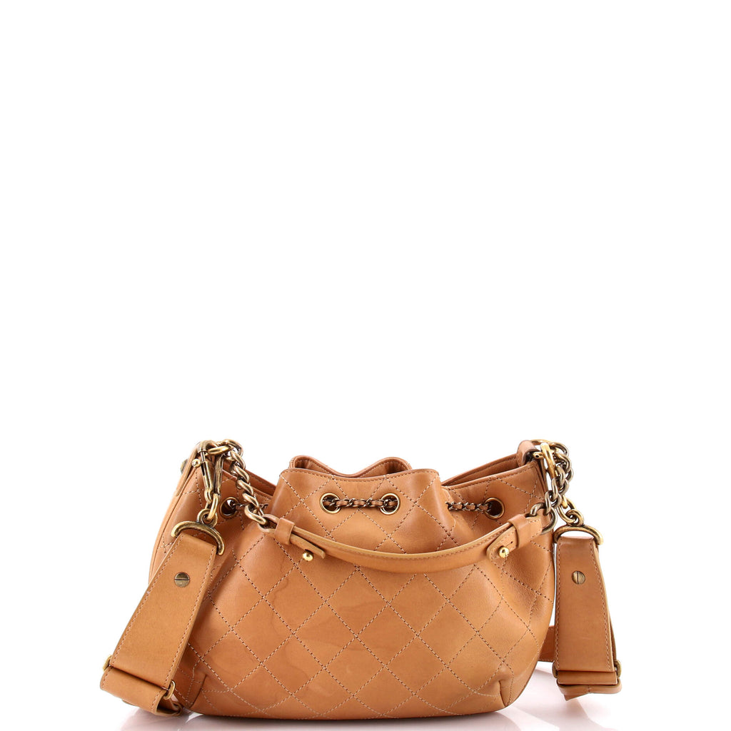 Paris in Rome Drawstring Bag Quilted Lambskin Large