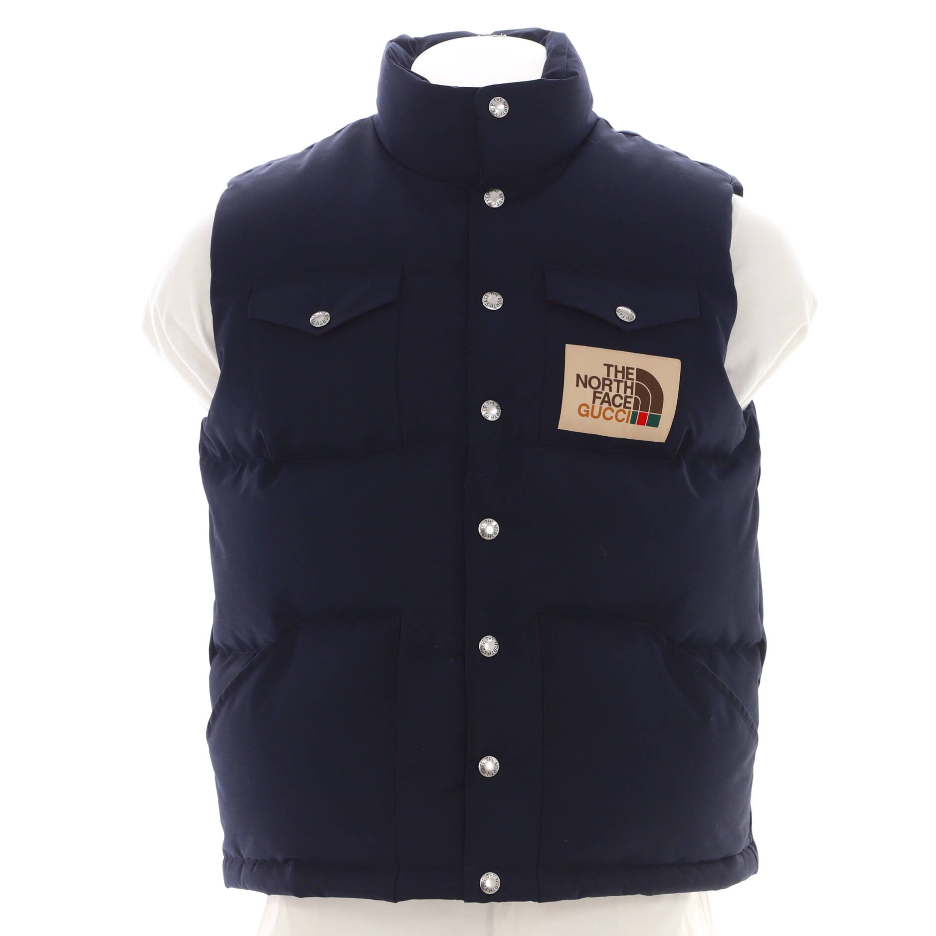 x The North Face Men's Graphic Print Puffer Vest Quilted Polyamide with Down