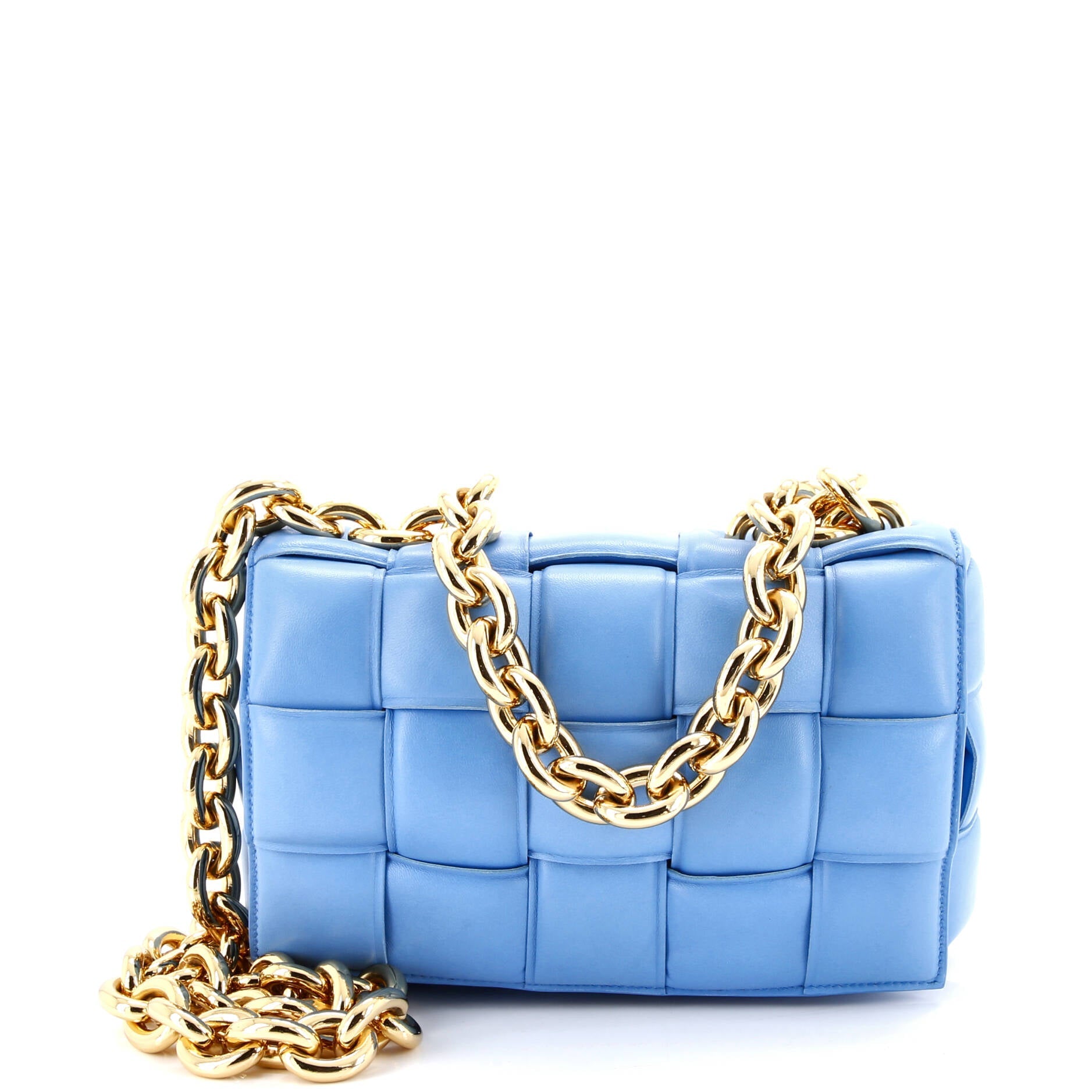 Cassette Chain Crossbody Bag Padded Maxi Intrecciato Leather