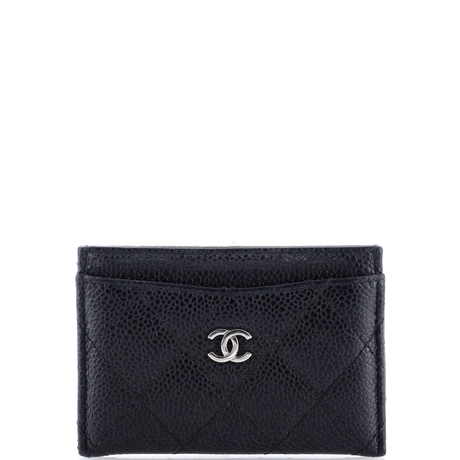 Classic Card Holder Quilted Caviar