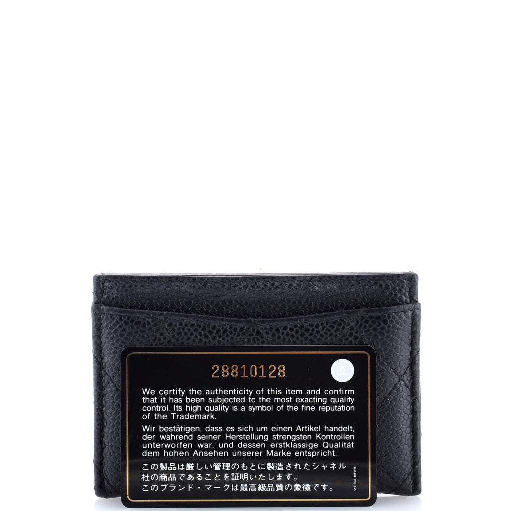 Classic Card Holder Quilted Caviar
