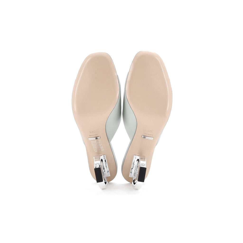 Women's Interlocking G Heels Slide Sandals Leather