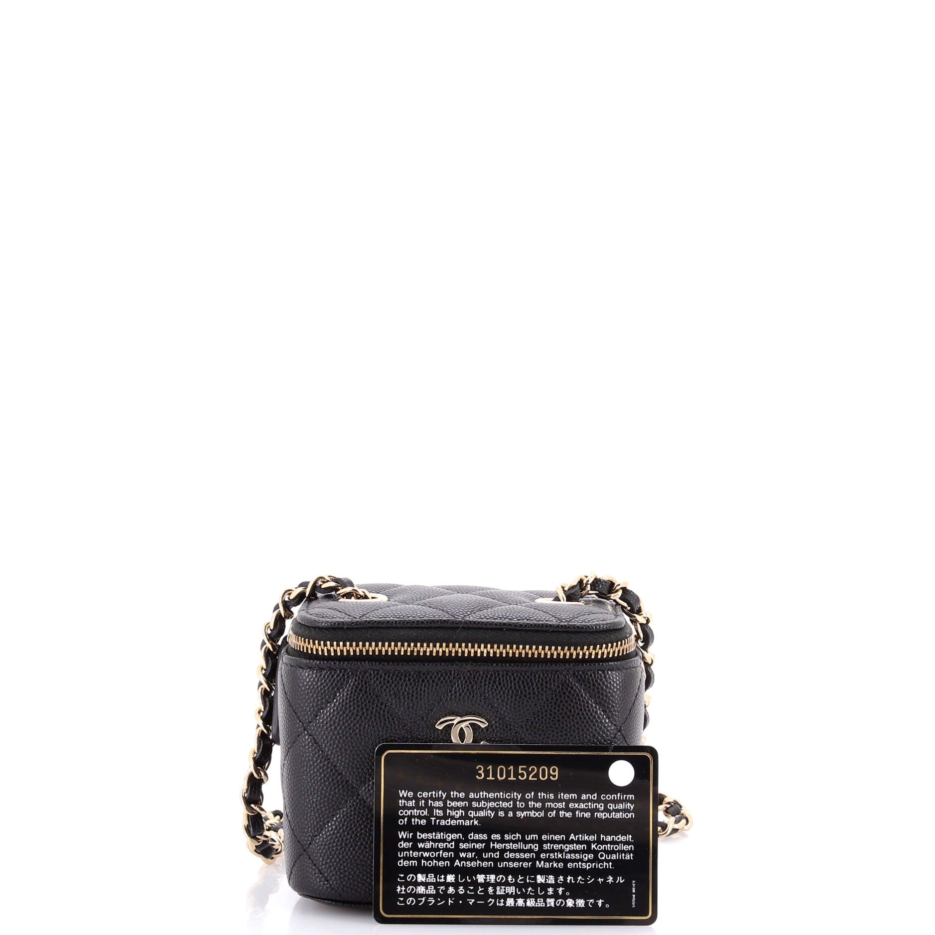 Classic Vanity Case with Chain Quilted Caviar Mini