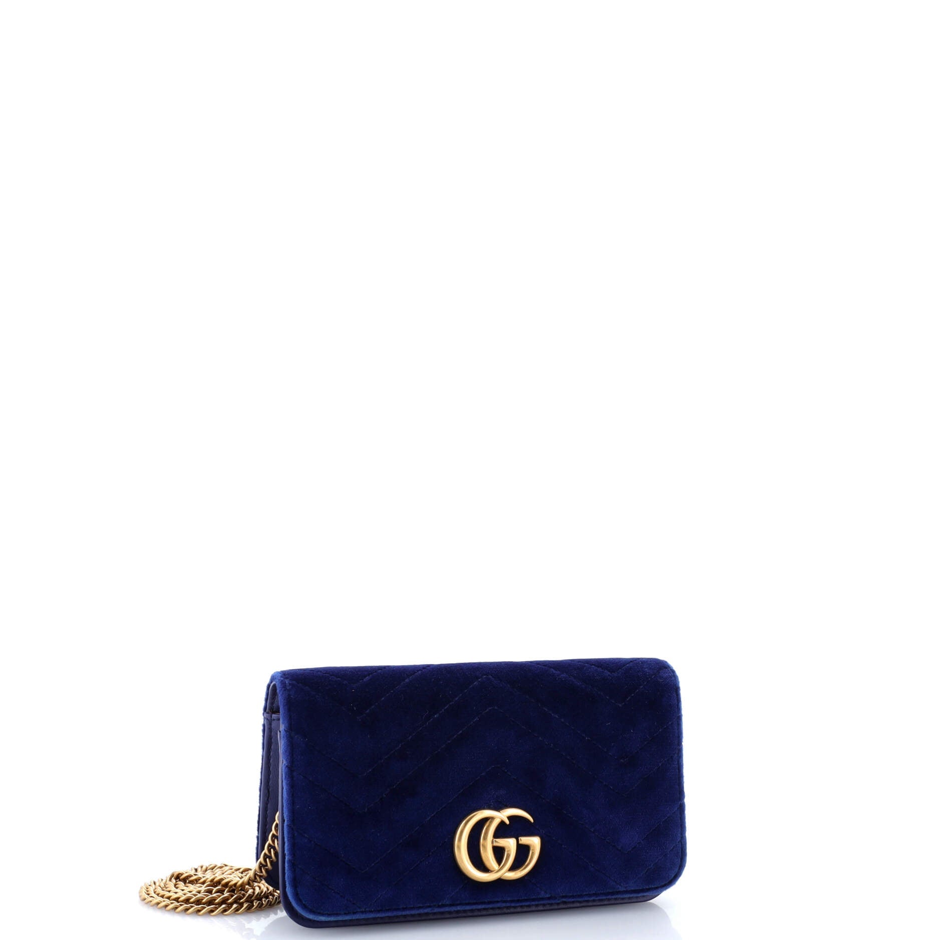 GG Marmont Chain Flap Bag Matelasse Velvet Mini
