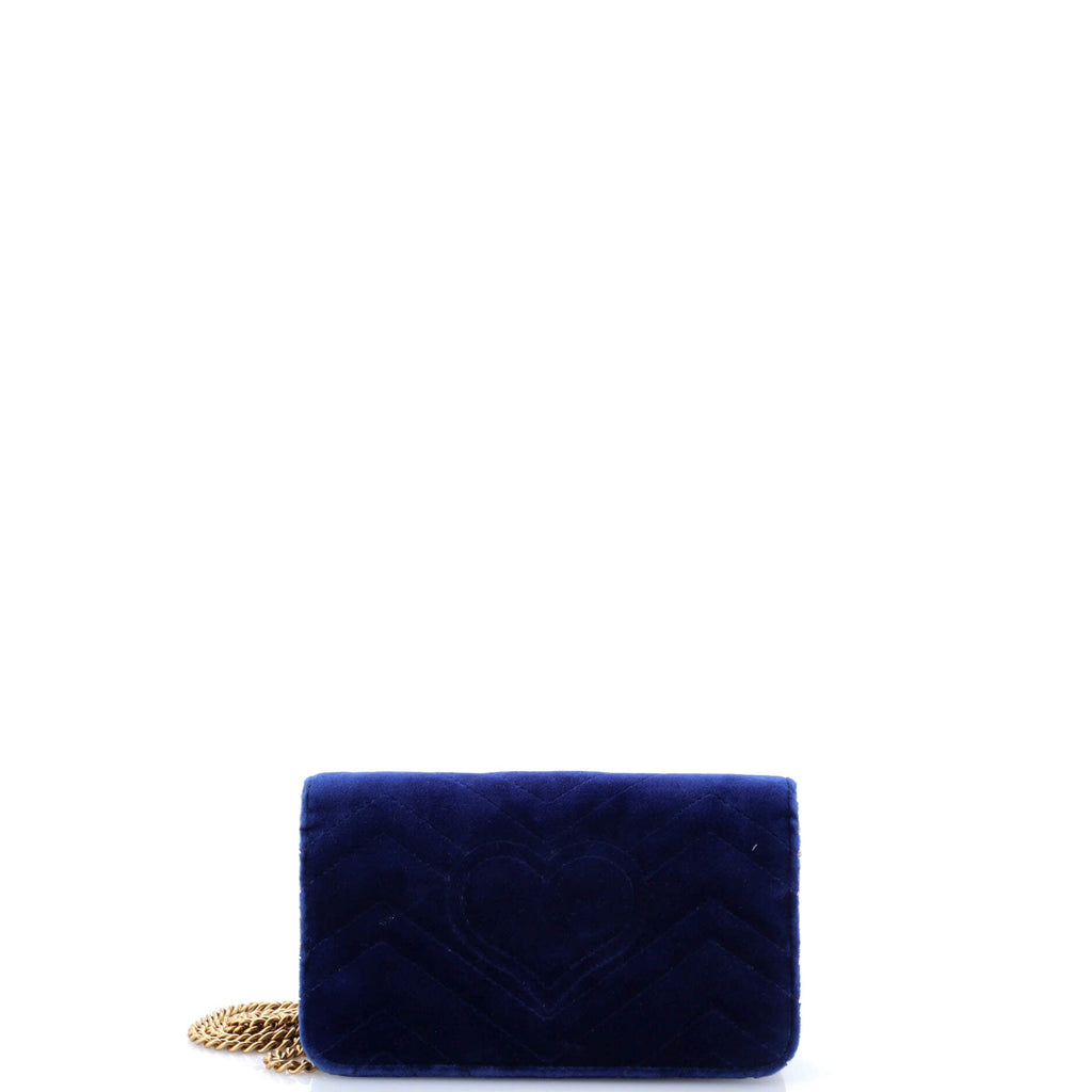 GG Marmont Chain Flap Bag Matelasse Velvet Mini