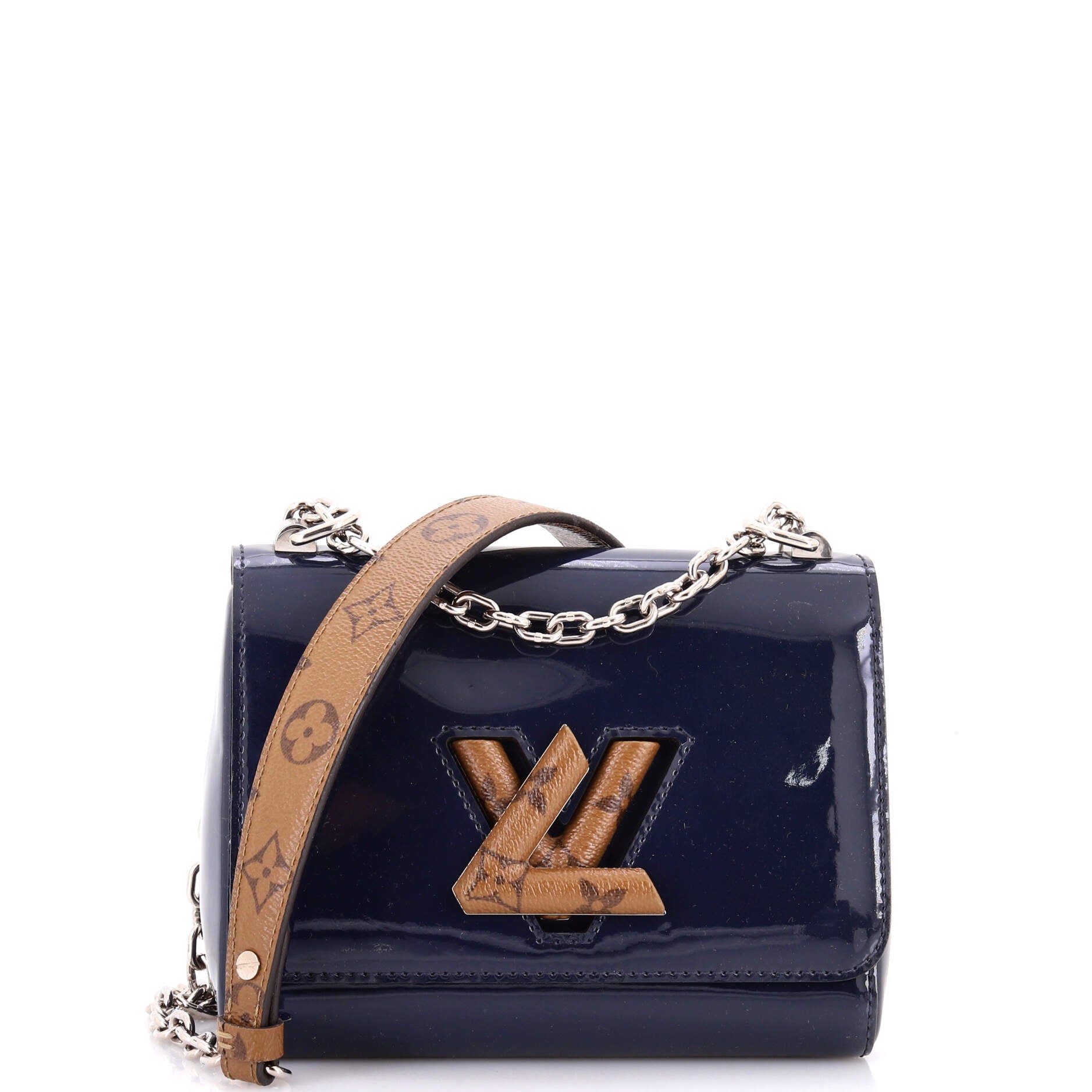 Twist Handbag Vernis with Monogram Canvas PM