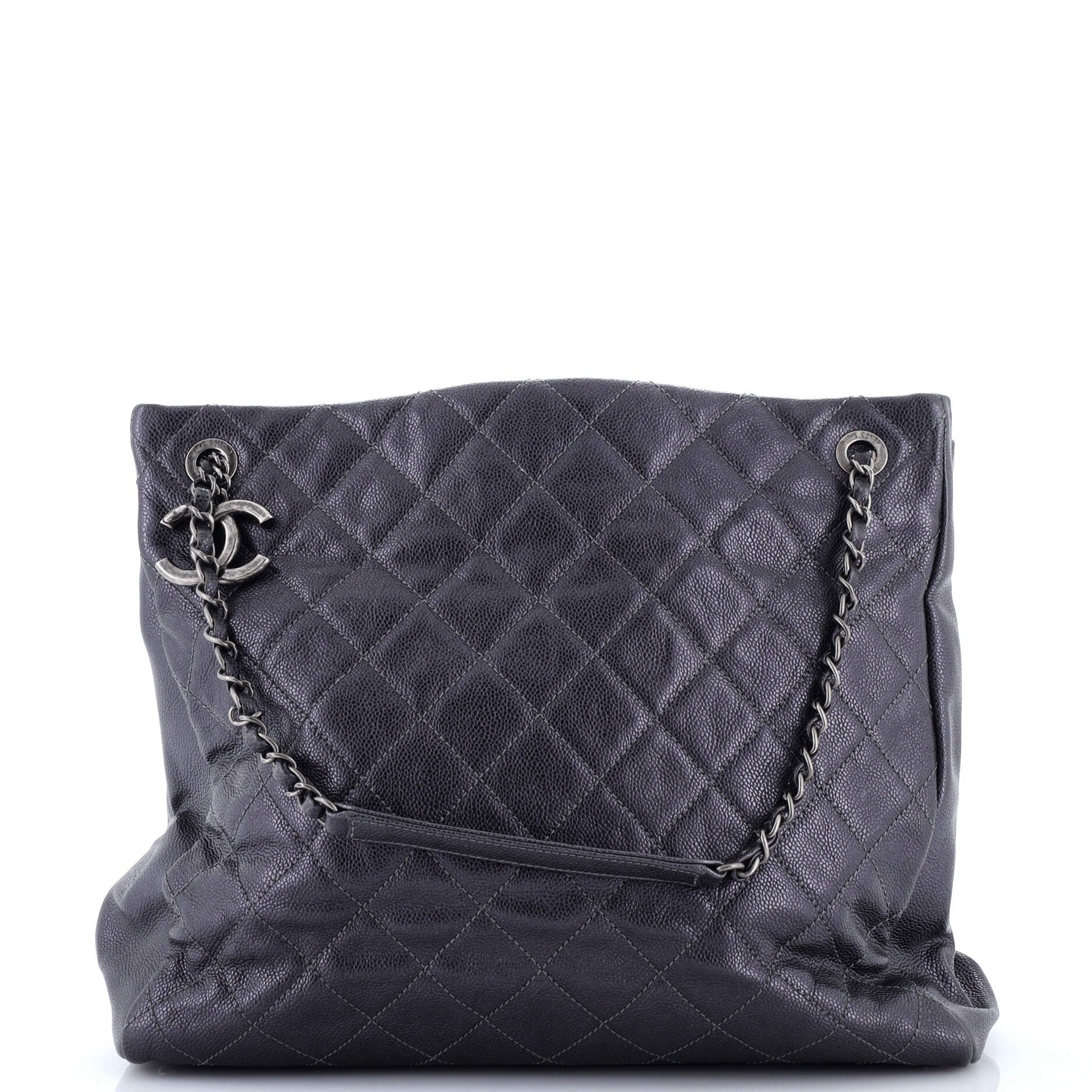 Chic Shopping Tote Quilted Caviar North South