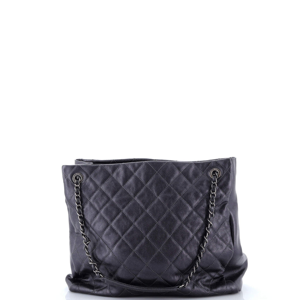 Chic Shopping Tote Quilted Caviar North South