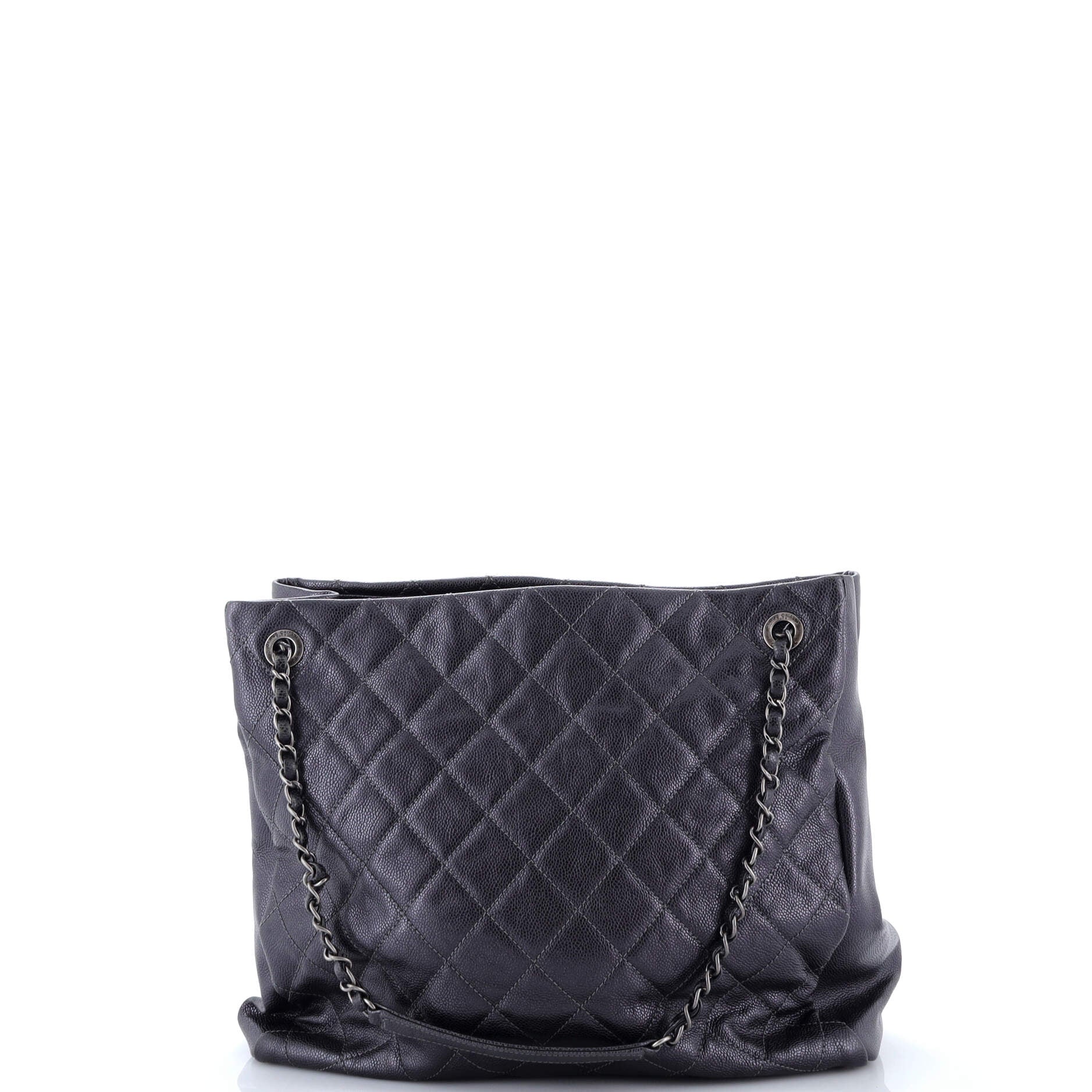 Chic Shopping Tote Quilted Caviar North South