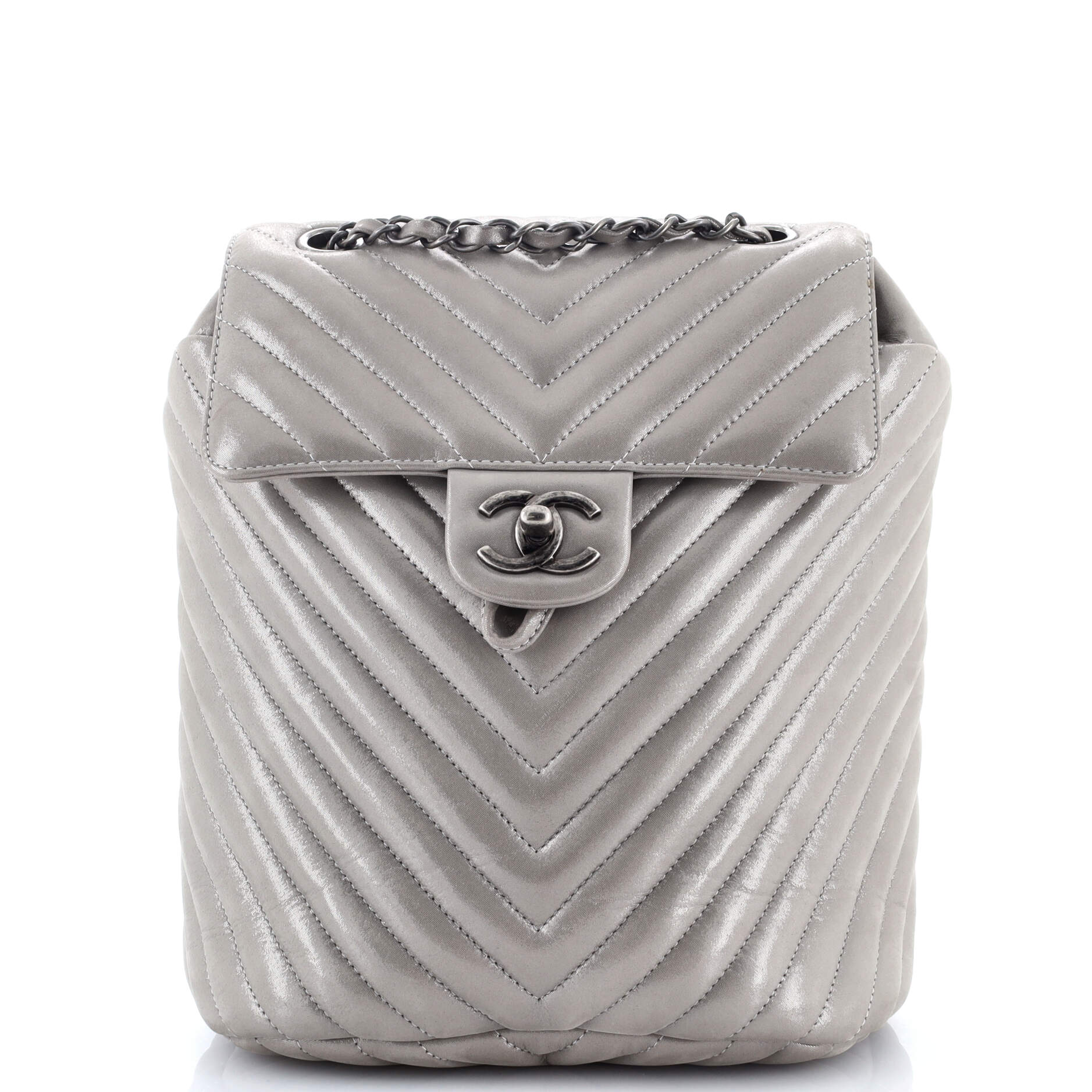 Urban Spirit Backpack Chevron Iridescent Calfskin Small