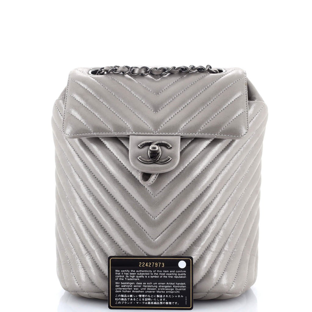 Urban Spirit Backpack Chevron Iridescent Calfskin Small
