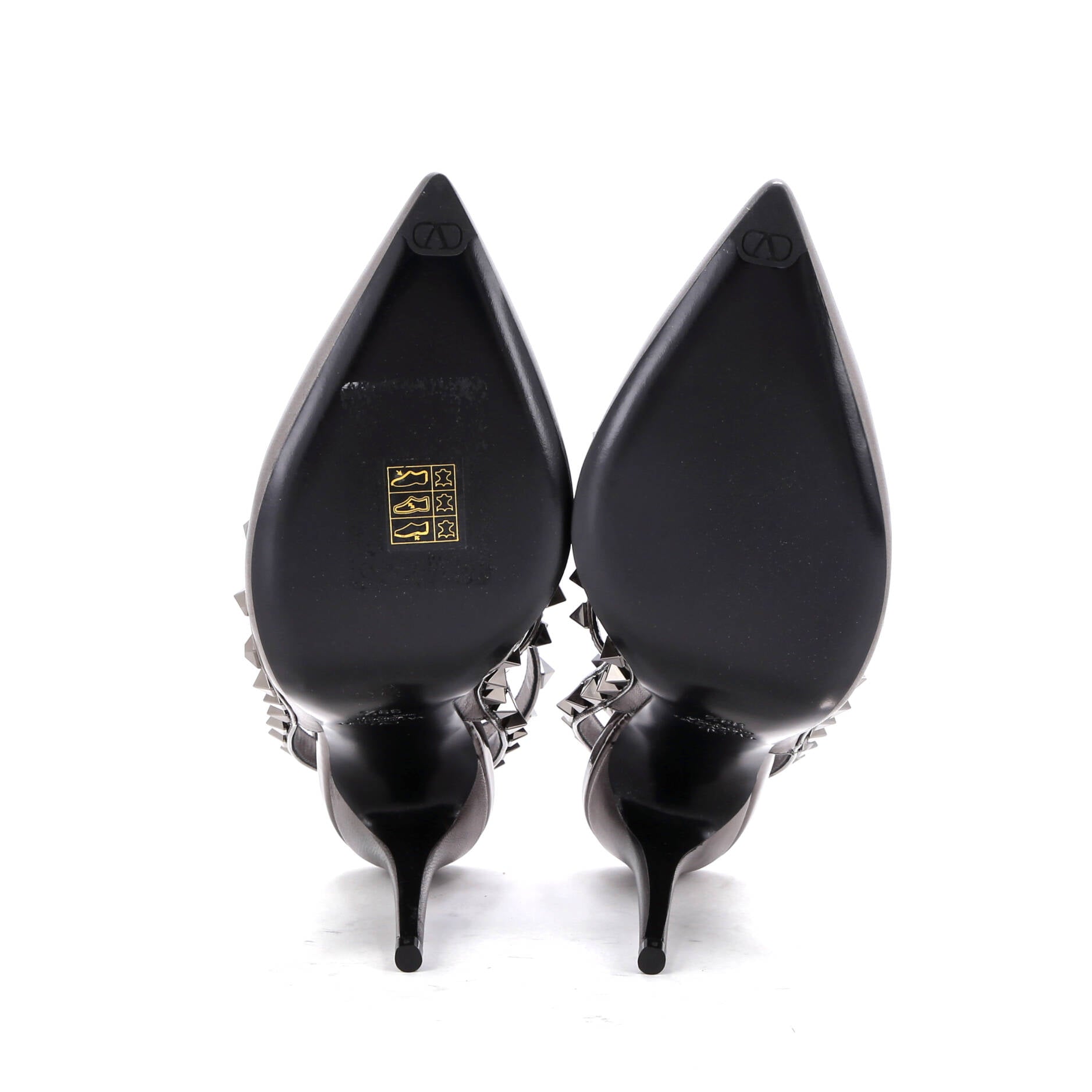 Women's Rockstud Ankle Strap Pumps Leather 100