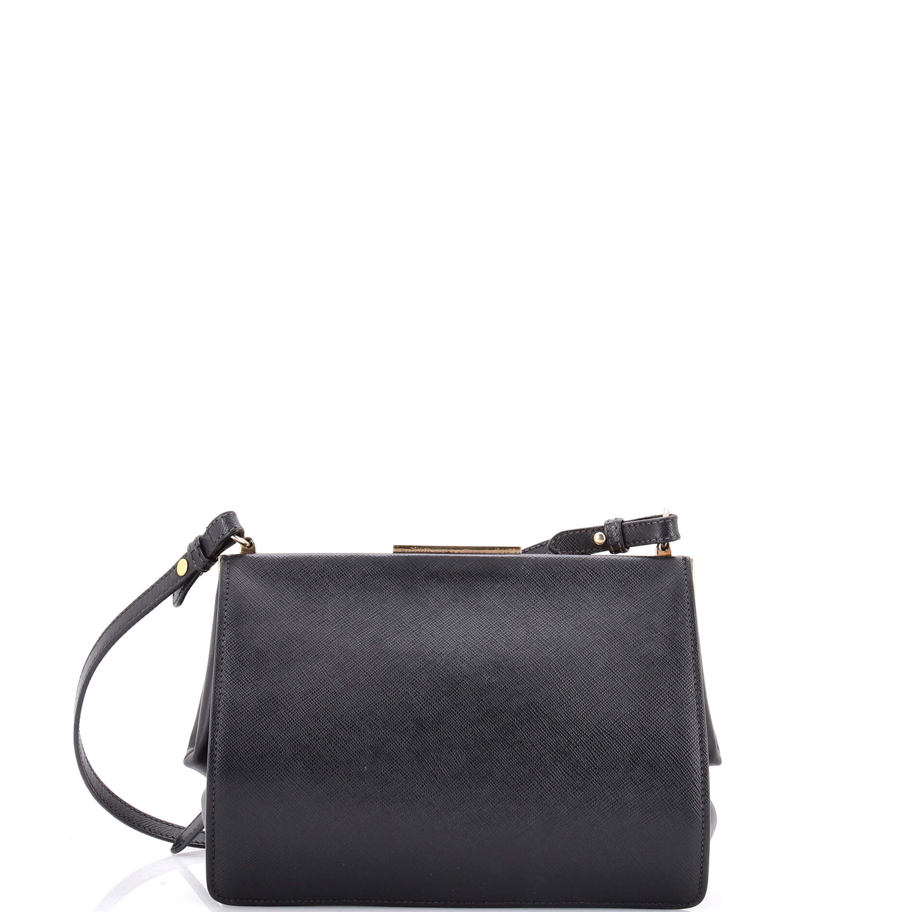 Light Frame Shoulder Bag Saffiano Leather Small