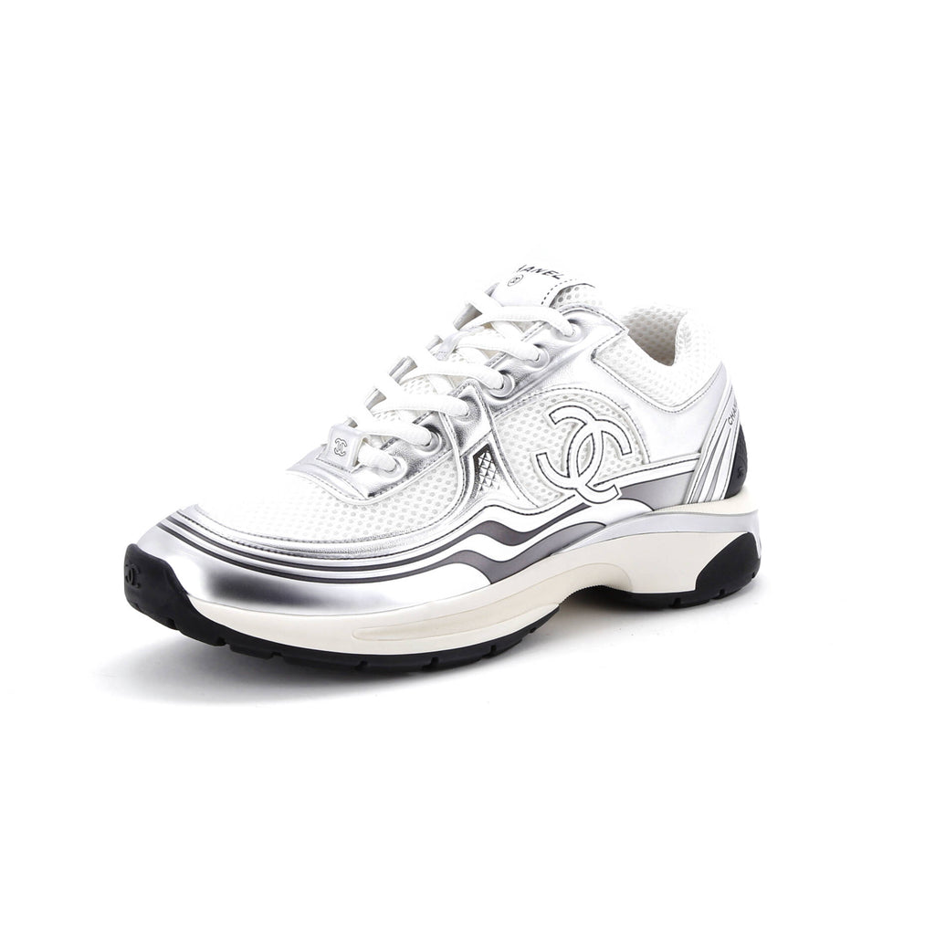 Women's CC Low-Top Sneakers Mesh and Laminated Leather