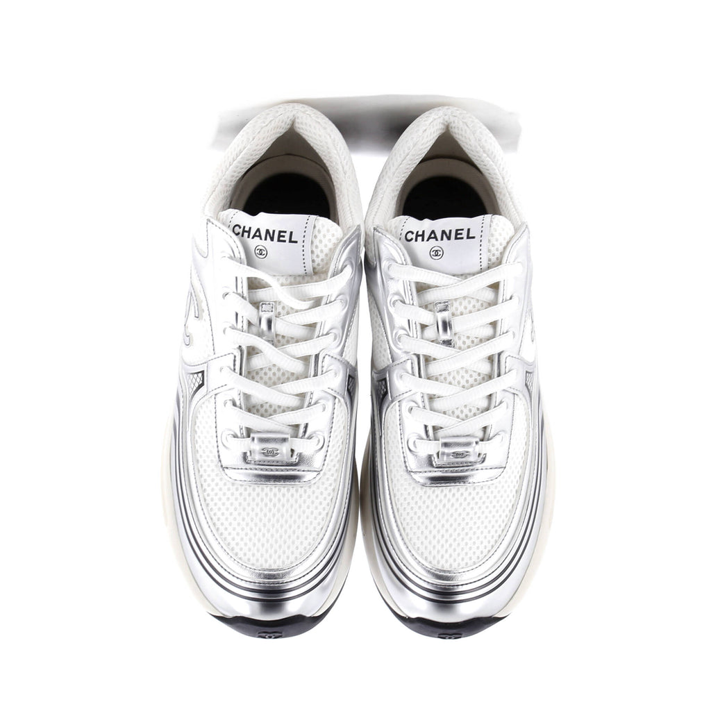 Women's CC Low-Top Sneakers Mesh and Laminated Leather