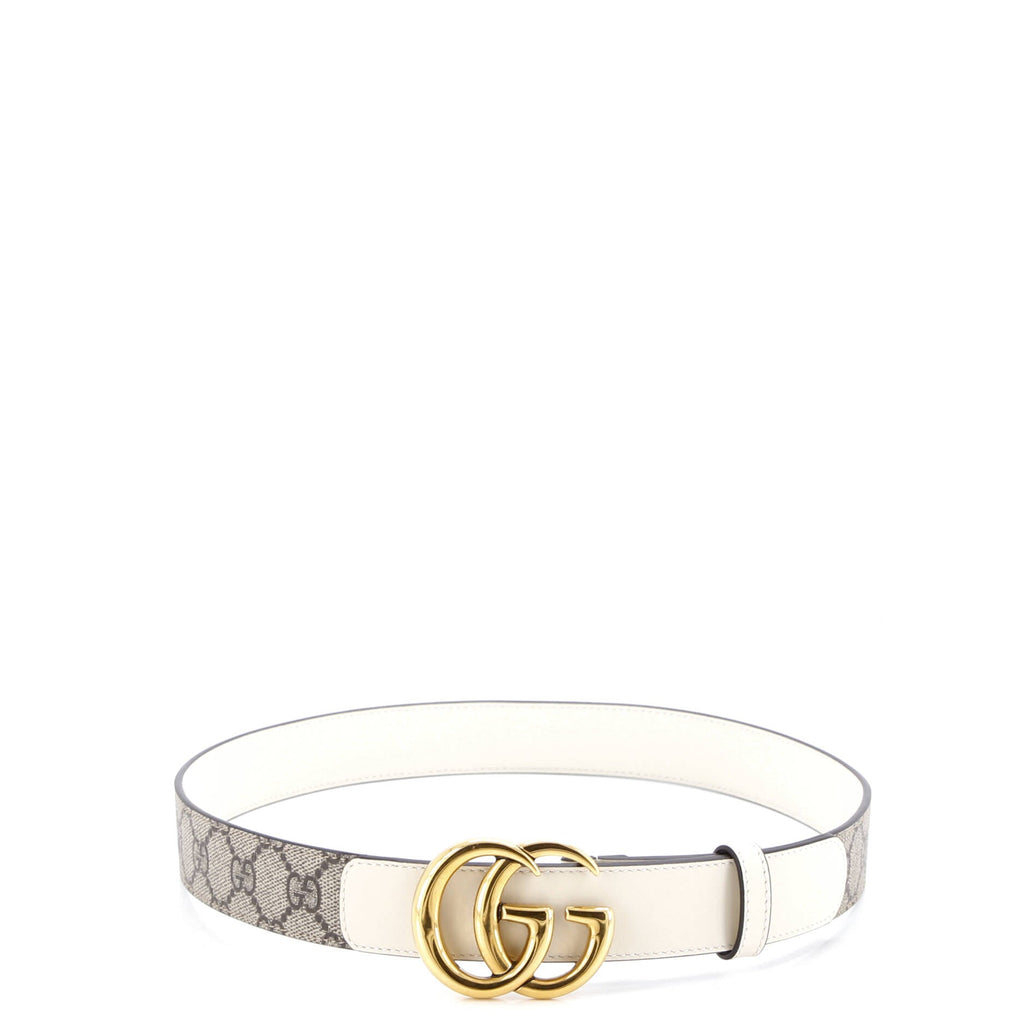 GG Marmont Belt GG Coated Canvas and Leather Wide 80