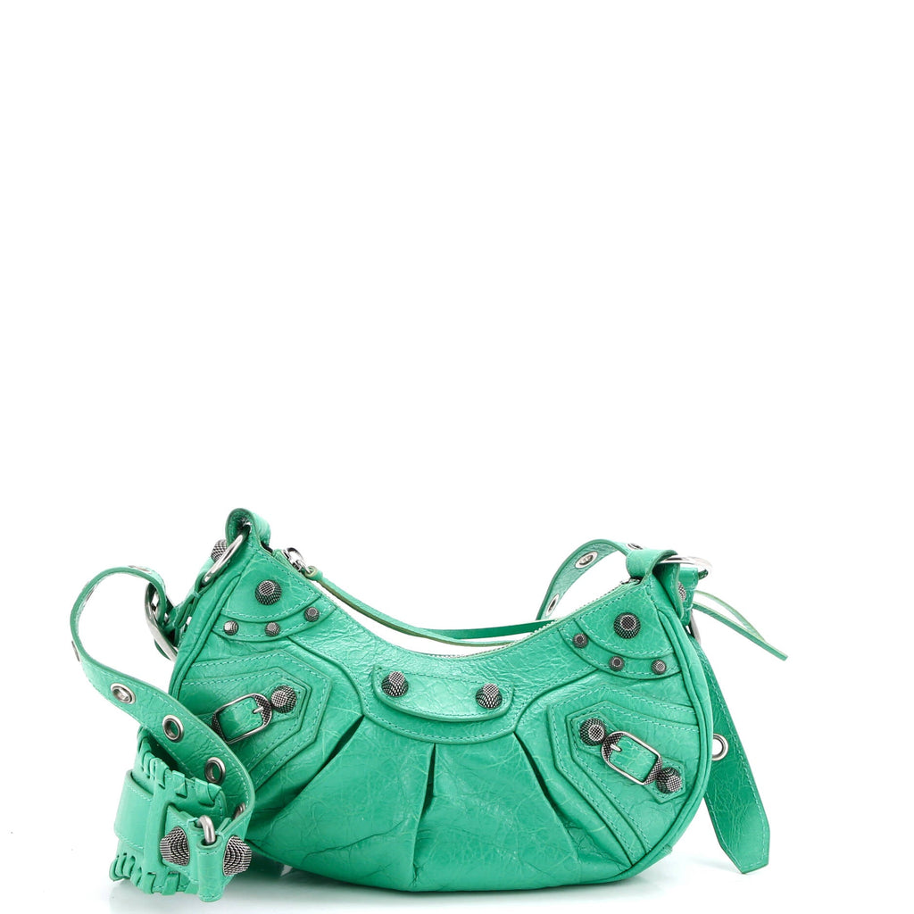Le Cagole Giant Studs Shoulder Bag Leather XS