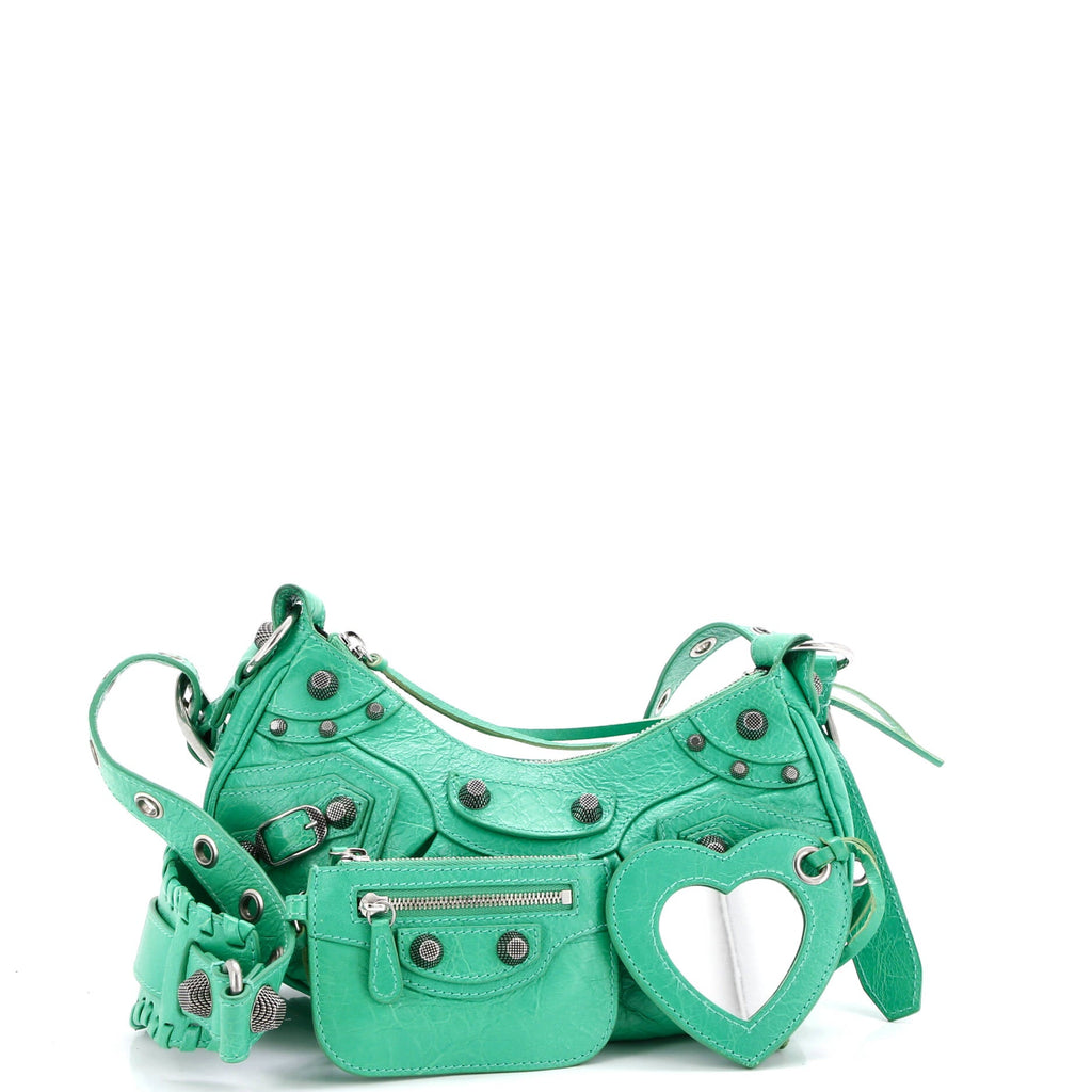 Le Cagole Giant Studs Shoulder Bag Leather XS