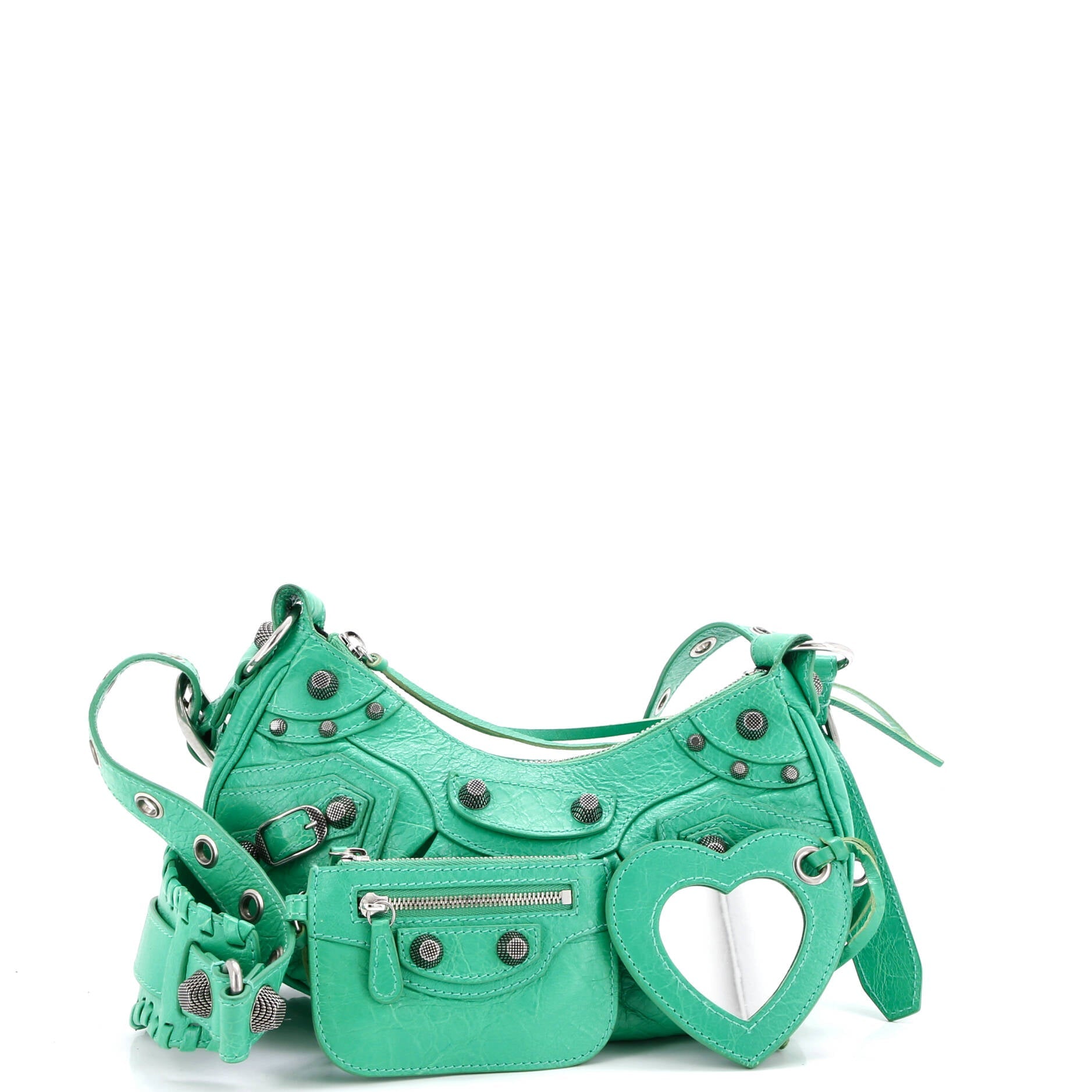 Le Cagole Giant Studs Shoulder Bag Leather XS