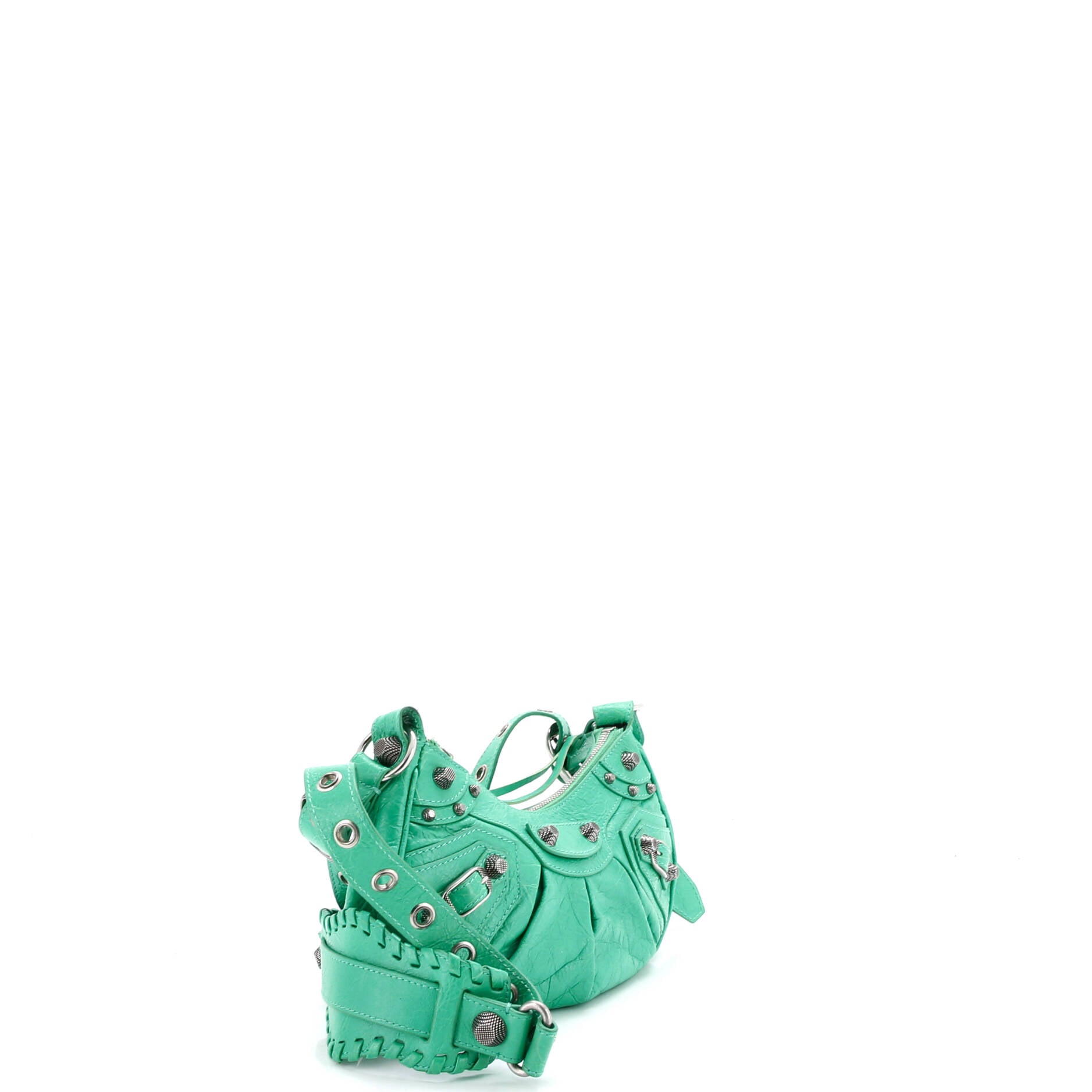 Le Cagole Giant Studs Shoulder Bag Leather XS