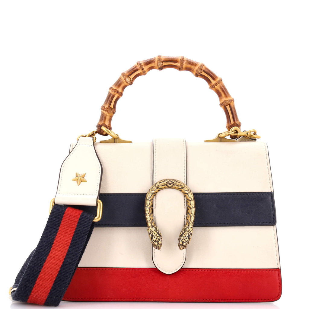 Dionysus Bamboo Top Handle Bag Colorblock Leather Medium