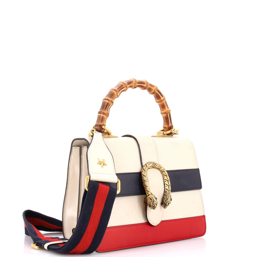 Dionysus Bamboo Top Handle Bag Colorblock Leather Medium