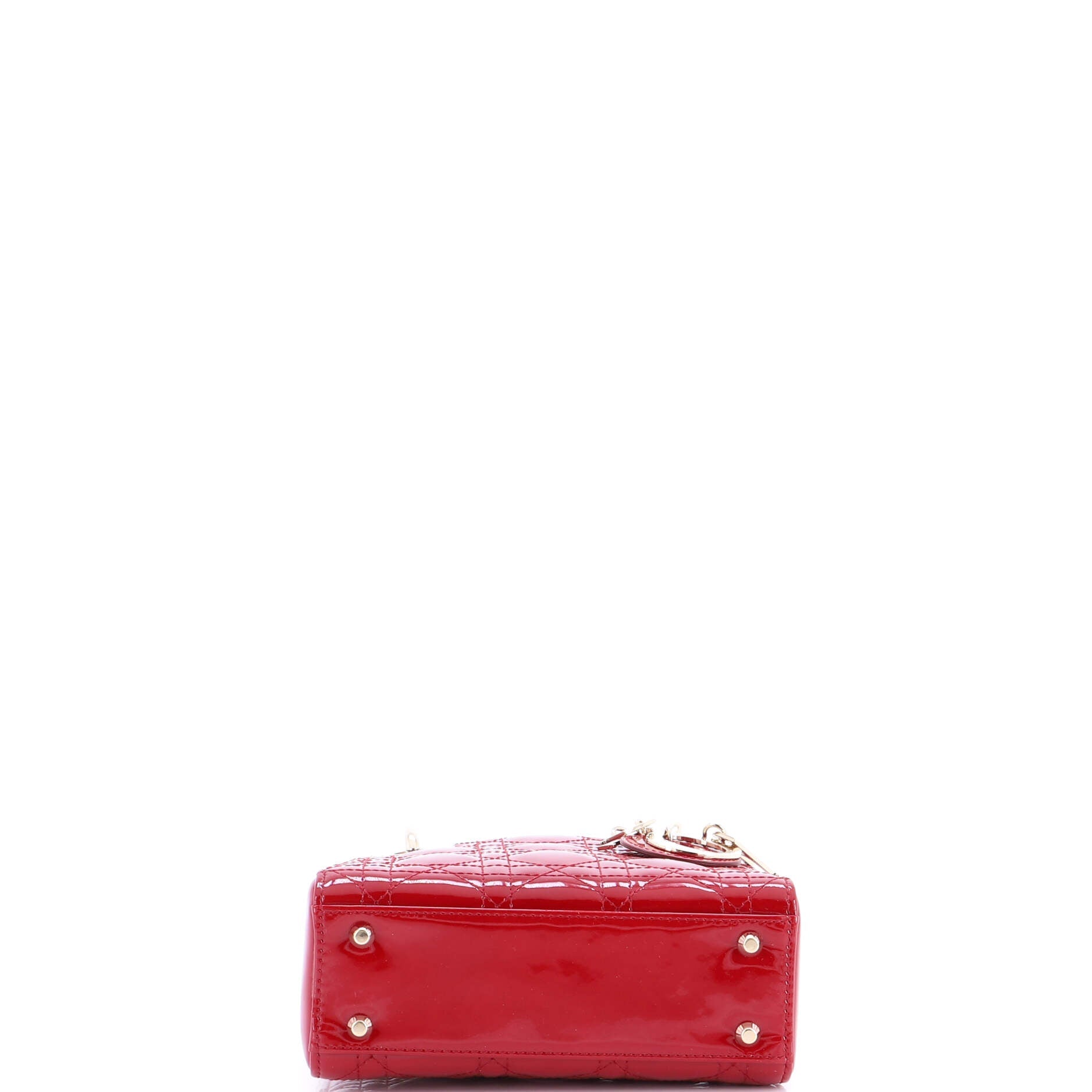 Lady Dior Chain Bag Cannage Quilt Patent Mini