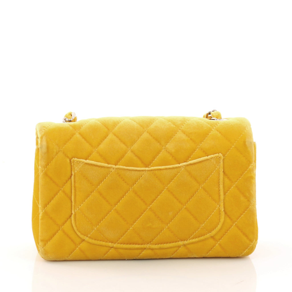 Classic Single Flap Bag Quilted Velvet Mini