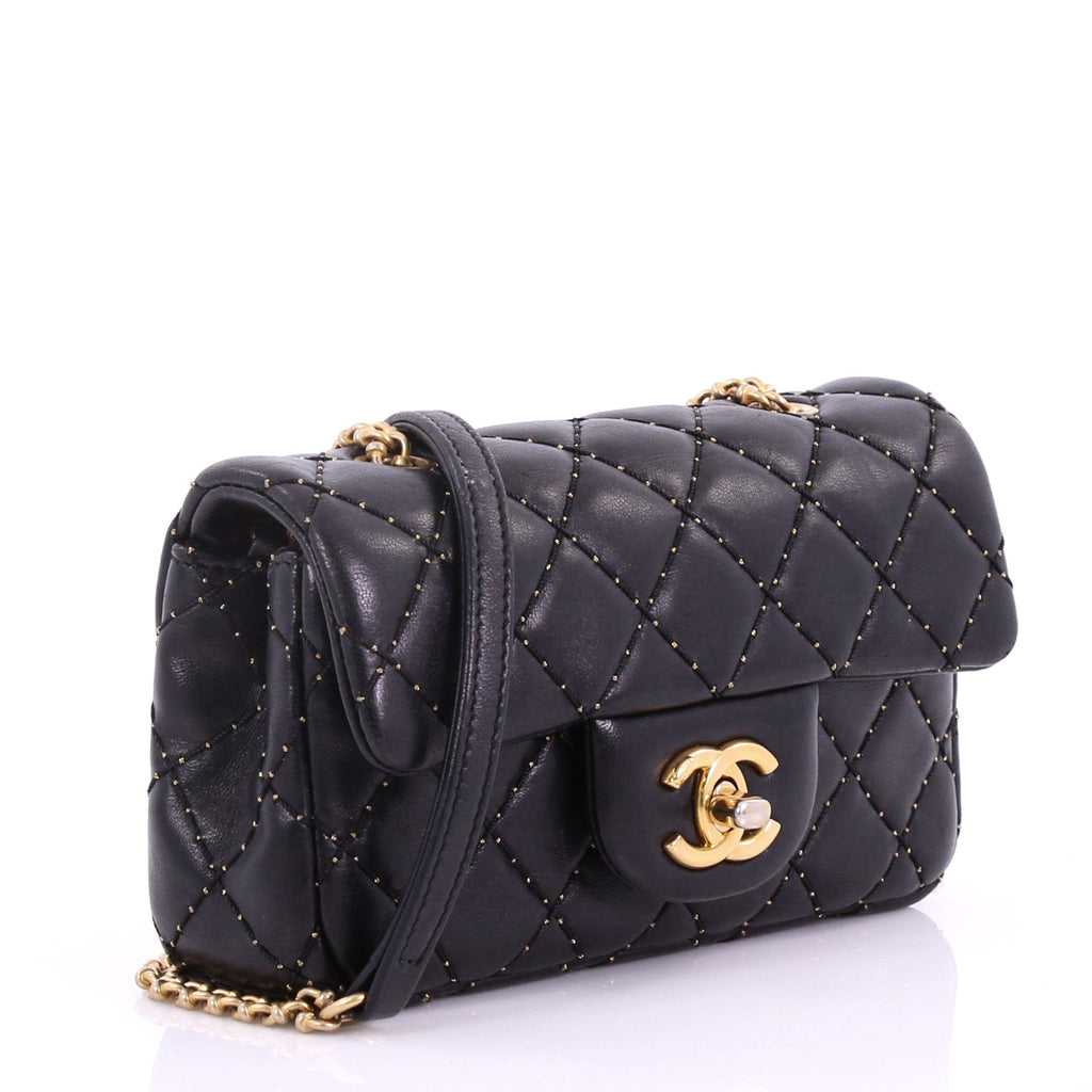 Classic Single Flap Bag Studded Quilted Lambskin Extra Mini