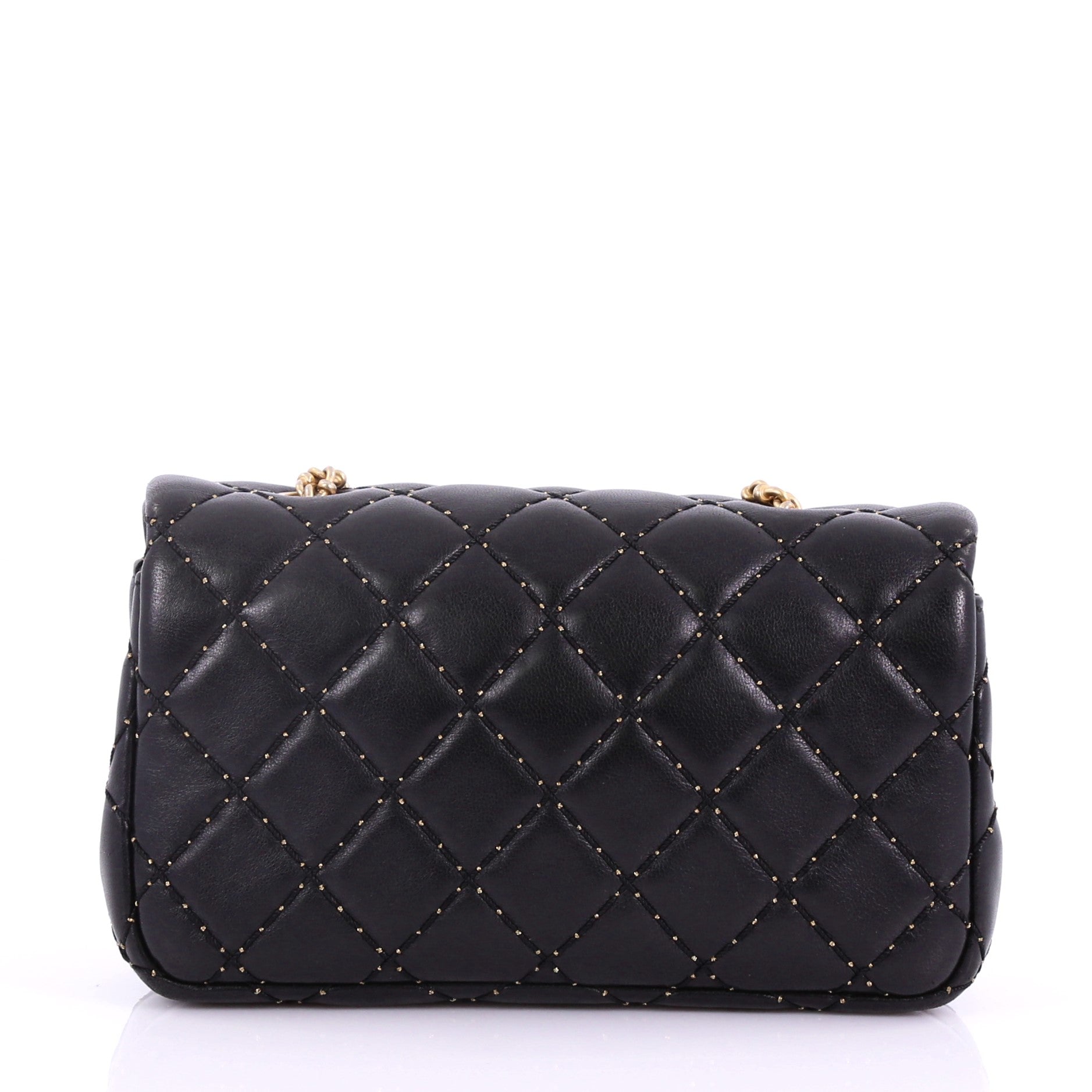 Classic Single Flap Bag Studded Quilted Lambskin Extra Mini